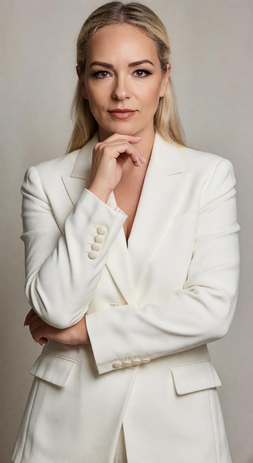 Portrait of Aldina Sousa wearing a white blazer